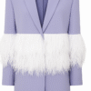 Jennifer Lavender Feather-Trimmed Blazer Dress