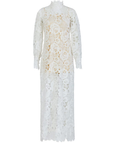 Holly Dress – Elegant White Lace Long-Sleeve Maxi Dress