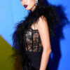 Feathered Black Mini Dress from the Black Gown Collection