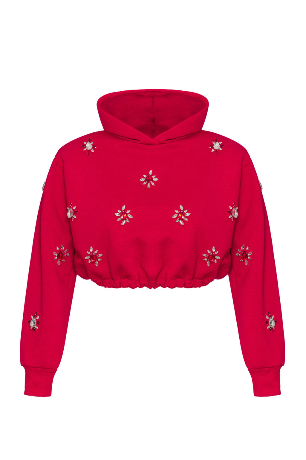 Kiki Bejeweled Cropped Hoodie