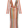 Serena Knit Maxi Dress with Twist Front & Plunge Neckline