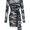 Floral Ruched Mini Party Dress for Women