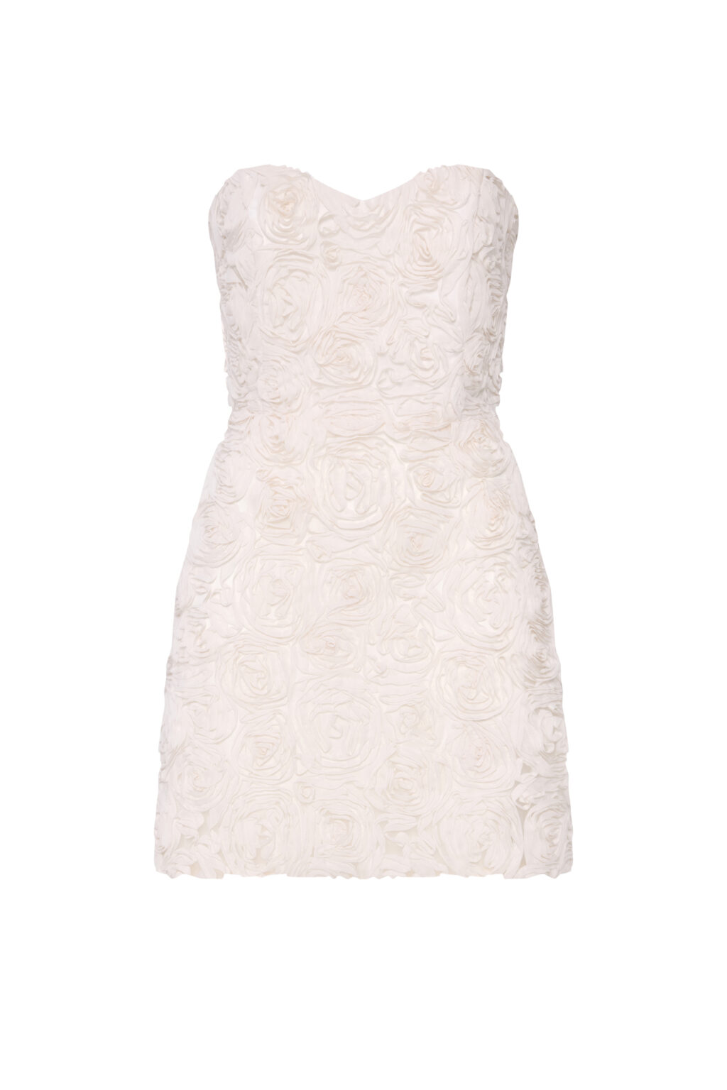 3D Laser-Cut Chiffon Strapless Dress