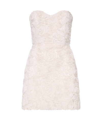 3D Laser-Cut Chiffon Strapless Dress