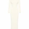 Frida Dress – Off-White Jersey Gown with Open Back