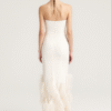 Gaia Feather-Embellished Strapless Bridal Gown